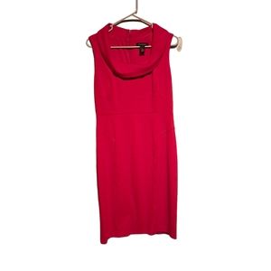 White house black market draped knit sheath dress size 8 red
